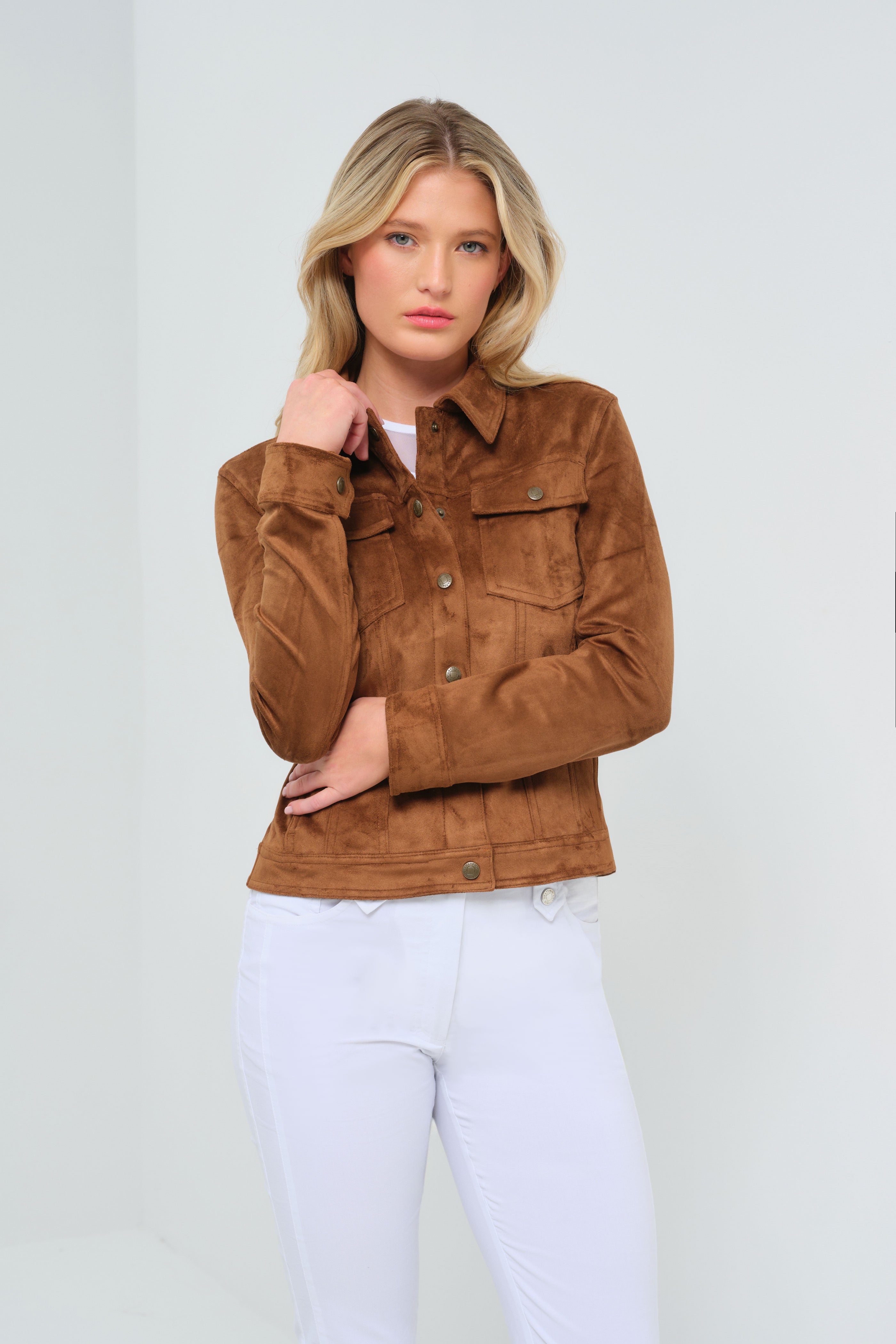 【dium.】Fake Suede Jacket Delilah Faux Suede Trucker Jacket – Anatomie
