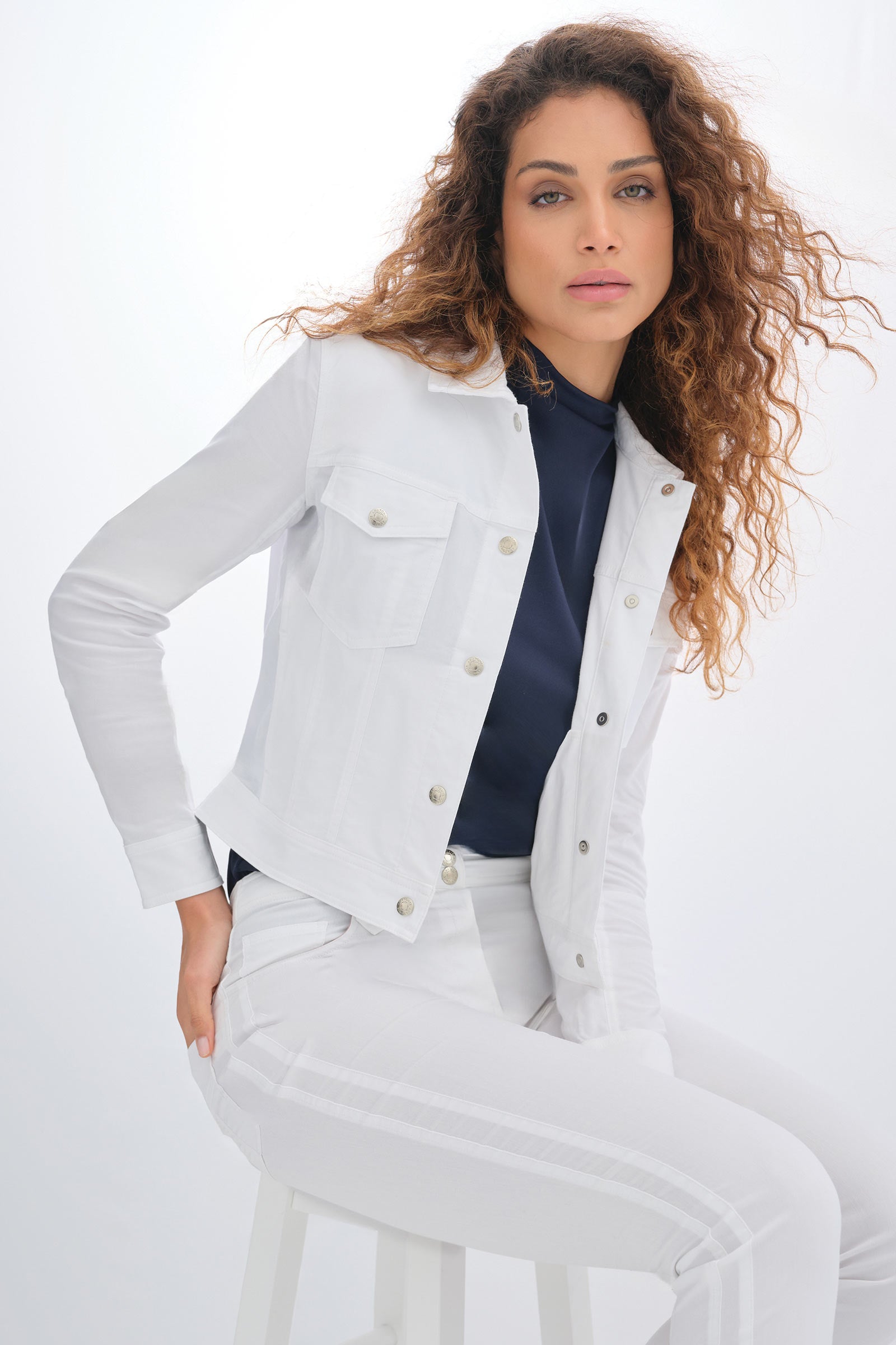 Delilah Performance Cotton Trucker Jacket