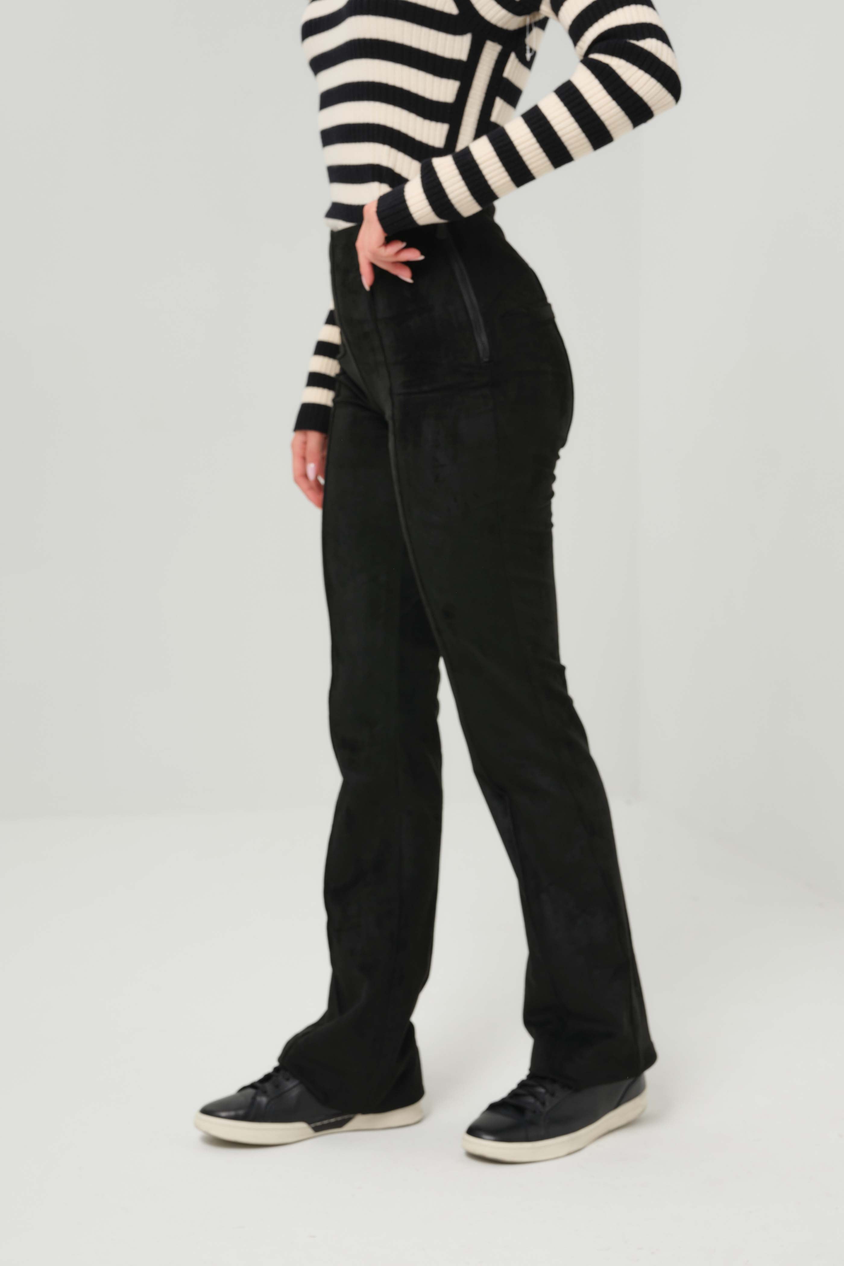 Becca Faux Suede Pintuck Flare Pant