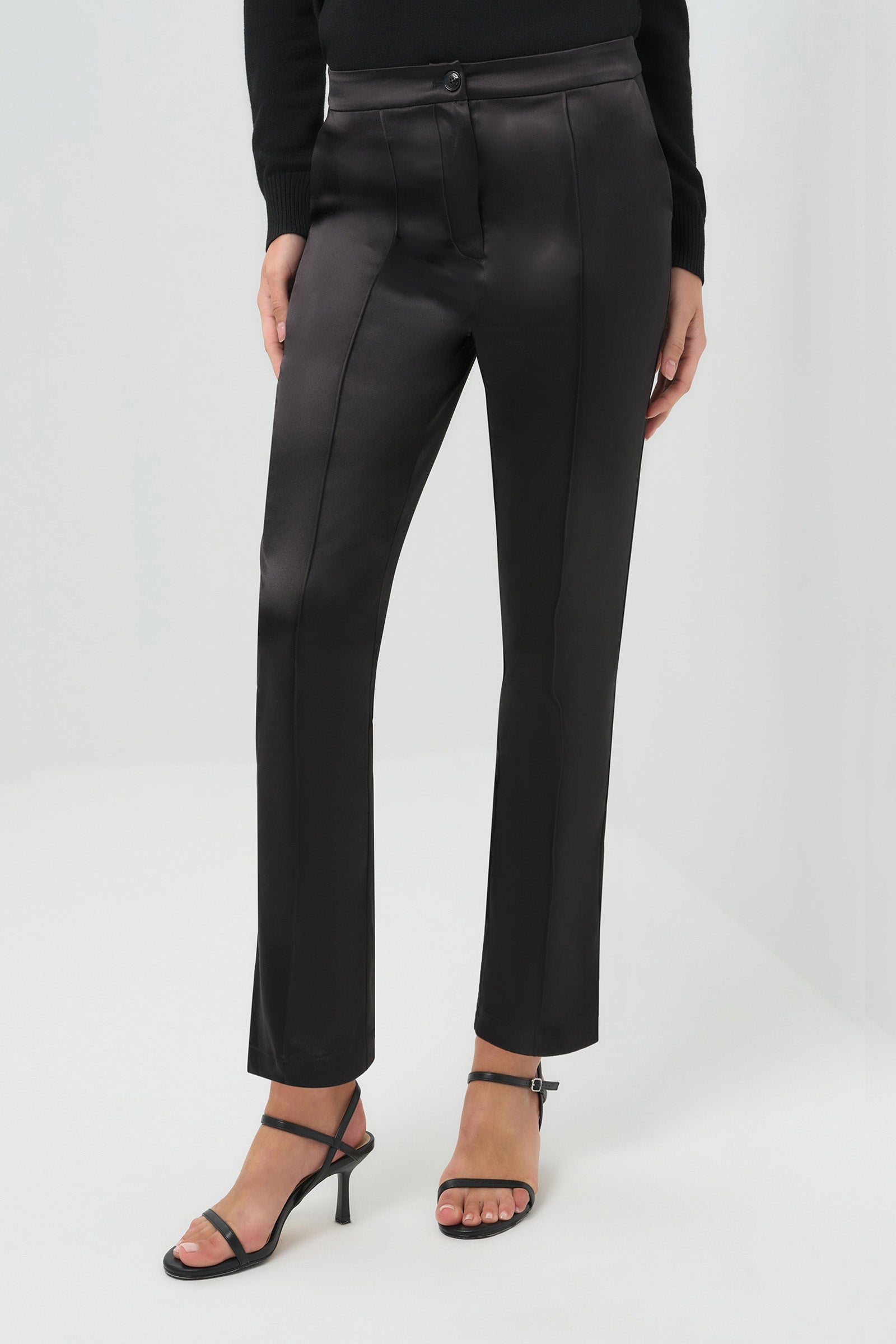 Anatomie Arden Satin Straight Leg Pant | Black | SM Anatomie Arden Satin Straight Leg Pant | Black | SM