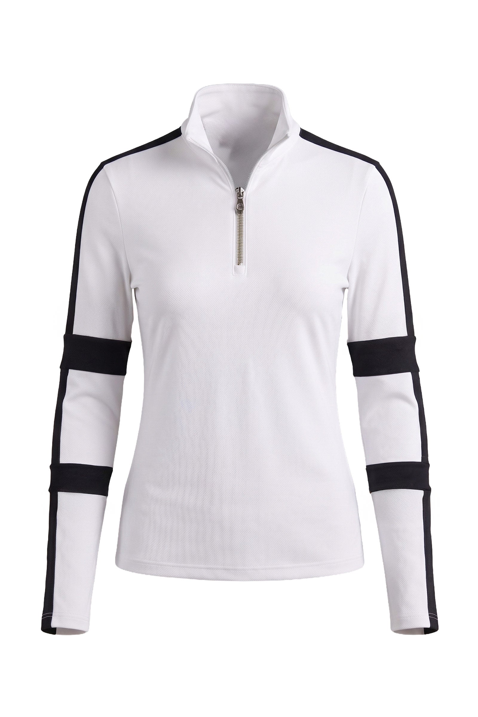 Stacey Sport Striped Zip-Up Top