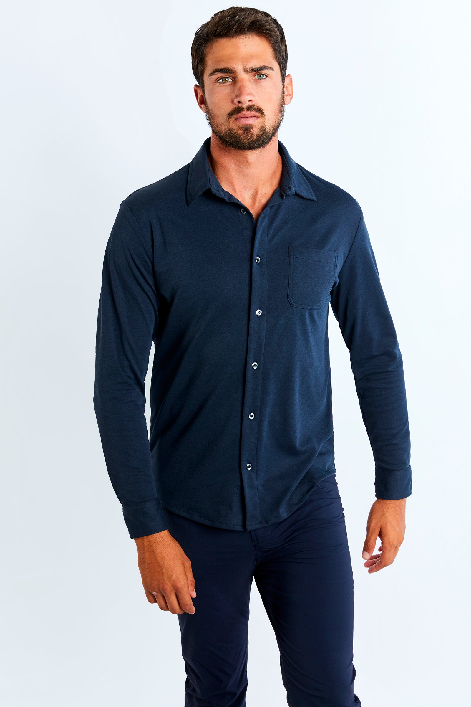 dress up shirt for men Men's WILSHIRE Long Sleeve Button Up Shirt