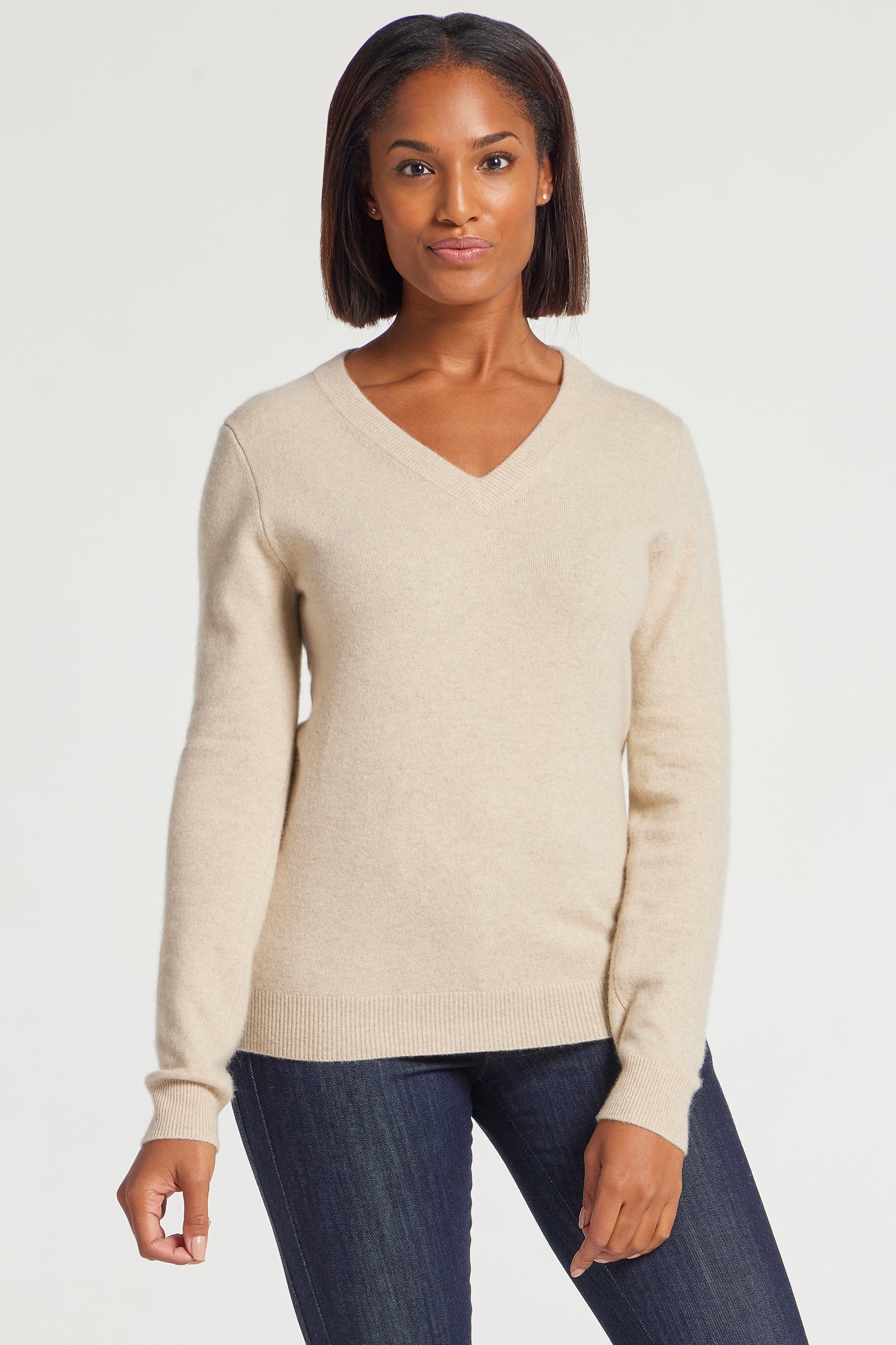 Luxury Travel Clothing | Etta V-Neck Cashmere Women's Sweater ...