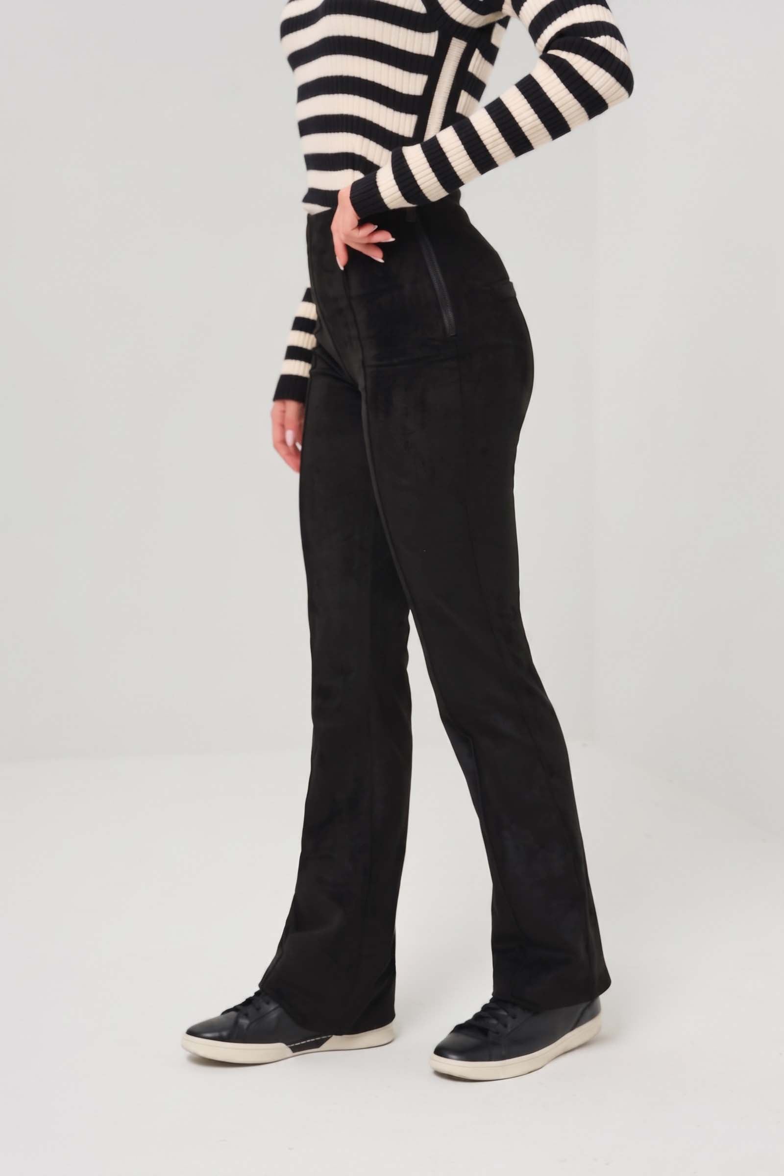Becca Faux Suede Pintuck Flare Pant