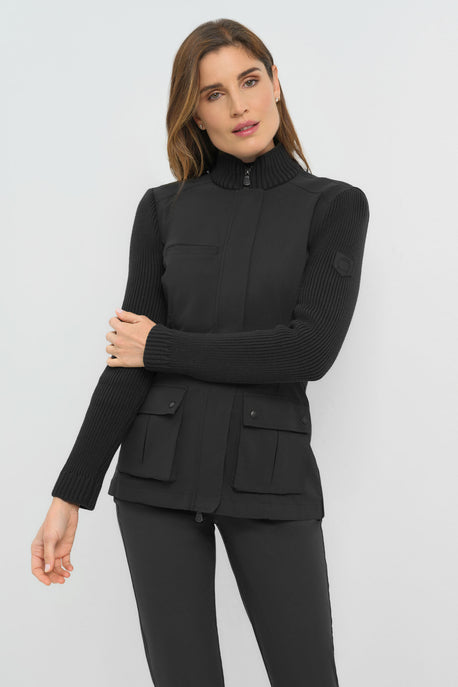 Sweater Kenya Knit Safari Jacket in Black