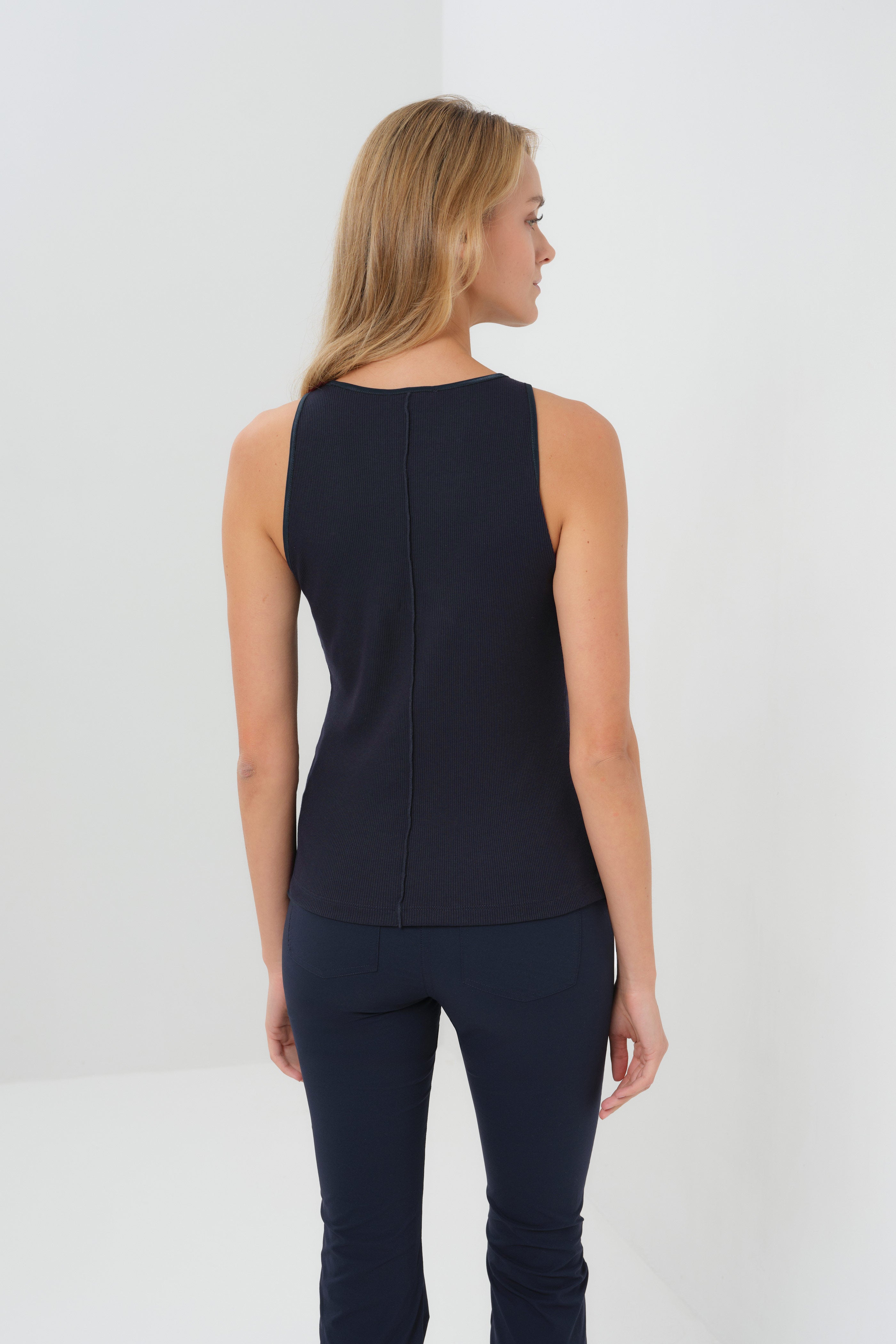 Callie Rib Halter Top with Seam Shaping