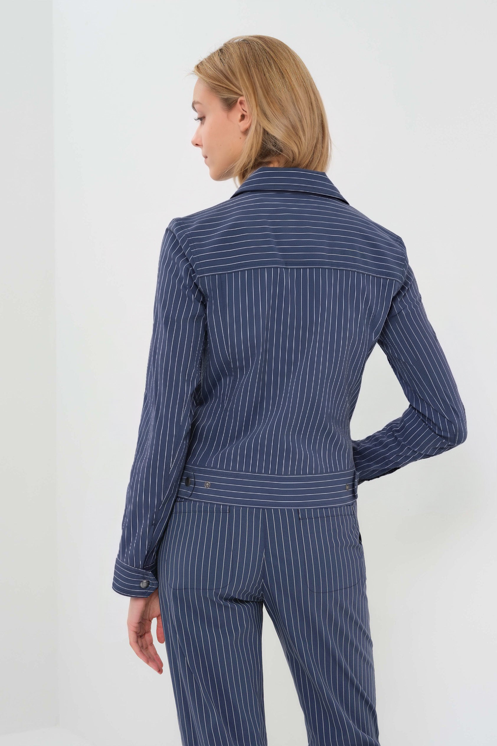 Delilah Striped Ultralight Trucker Jacket