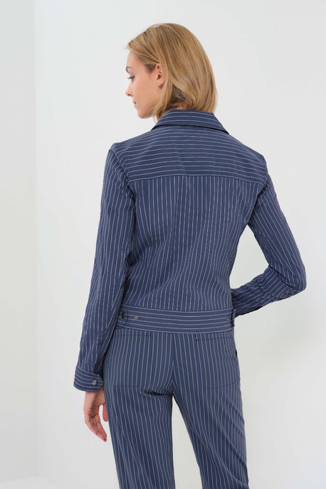 Delilah Striped Ultralight Trucker Jacket