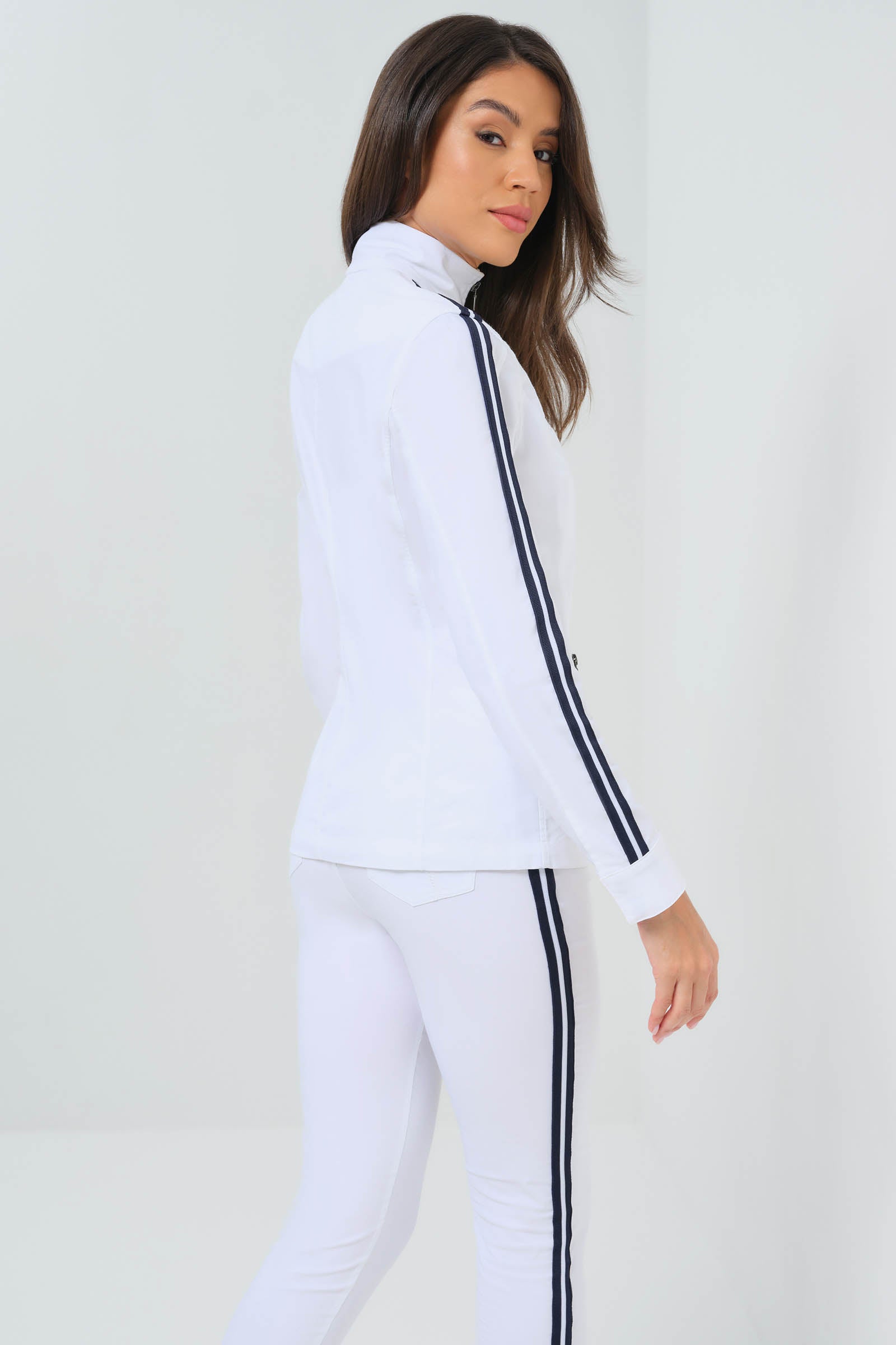 Justine Zip-Up Jacket with Contrast Stripe