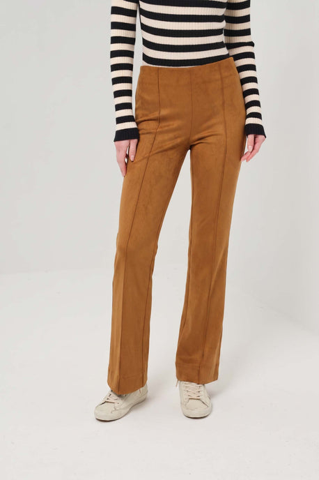 Becca Faux Suede Pintuck Flare Pant