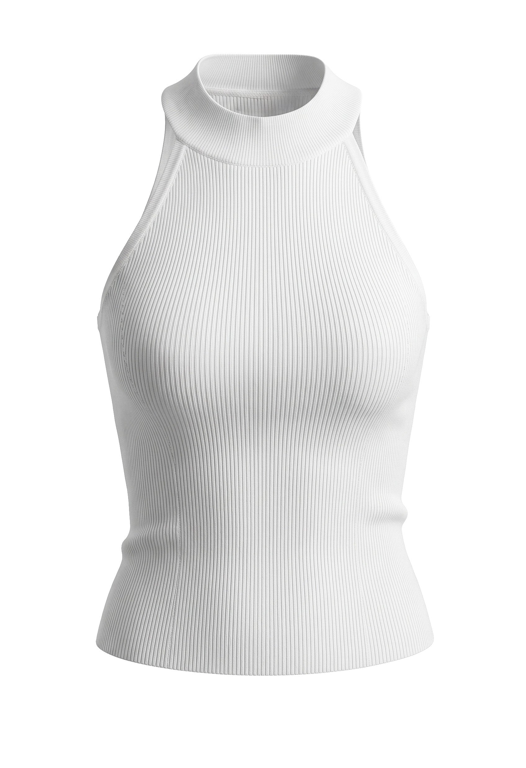 Hanna Halter High Power Rib Halter Sweater Top