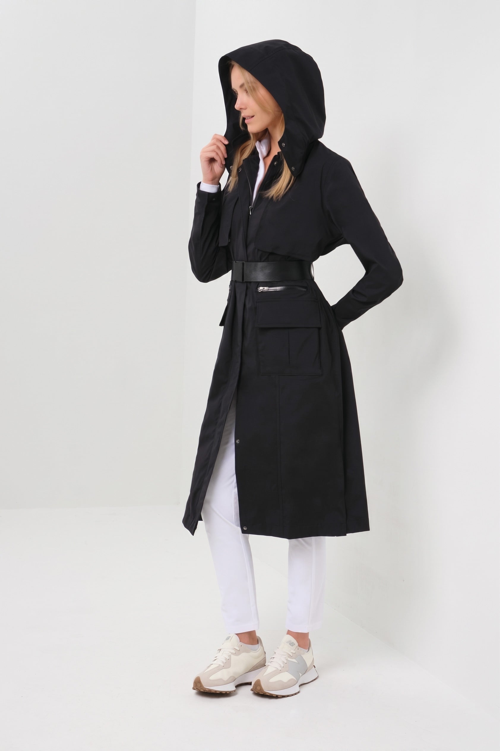 Kenya Waterproof Trench Coat with Removable Hood & Belt