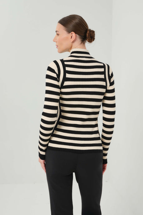 Linh Engineered Stripe Sweater Top
