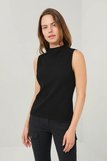 Siobhan Mock Neck Textured Knit Top
