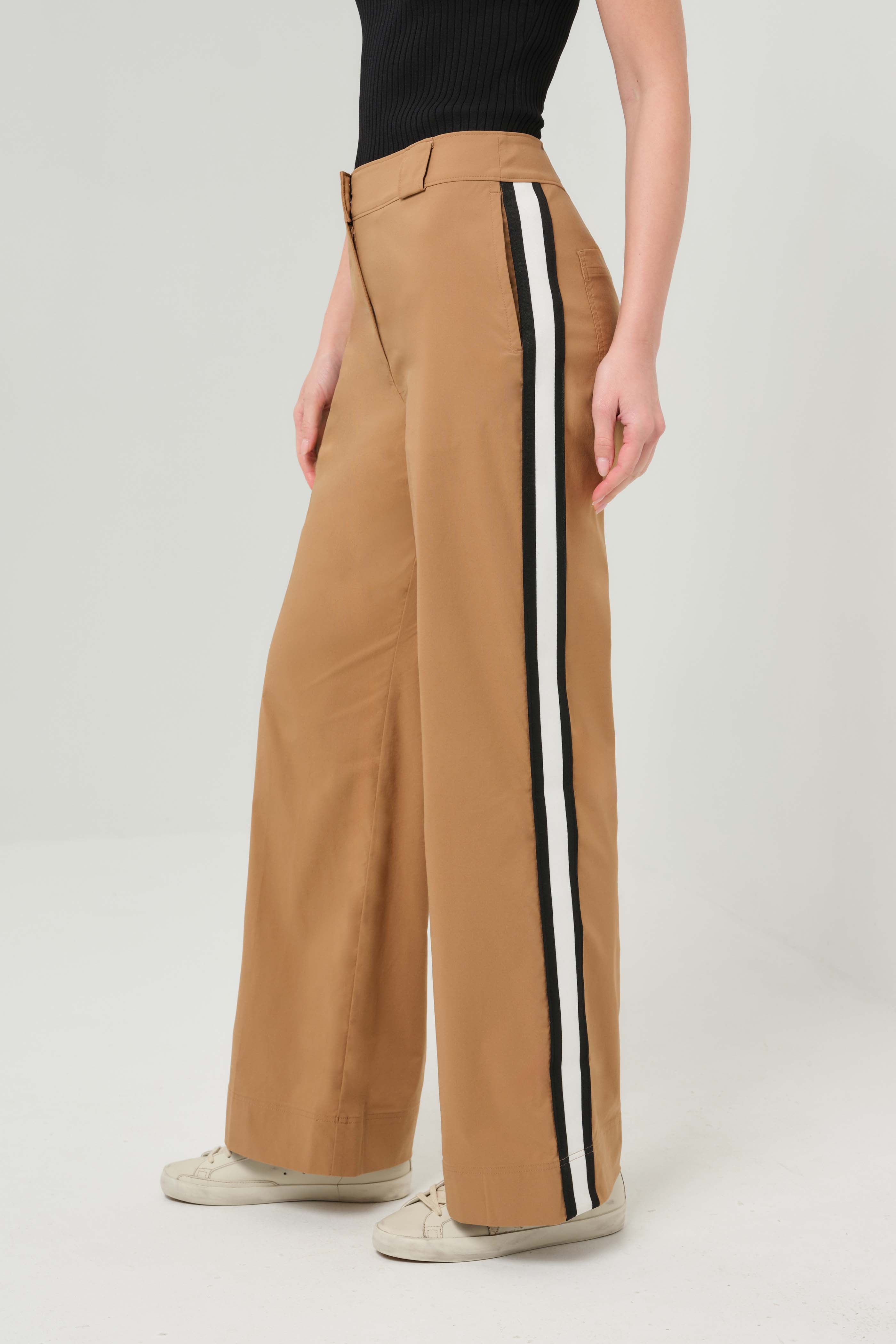 Phillipa Sport Relaxed Wide Leg Trouser with Side Stripe