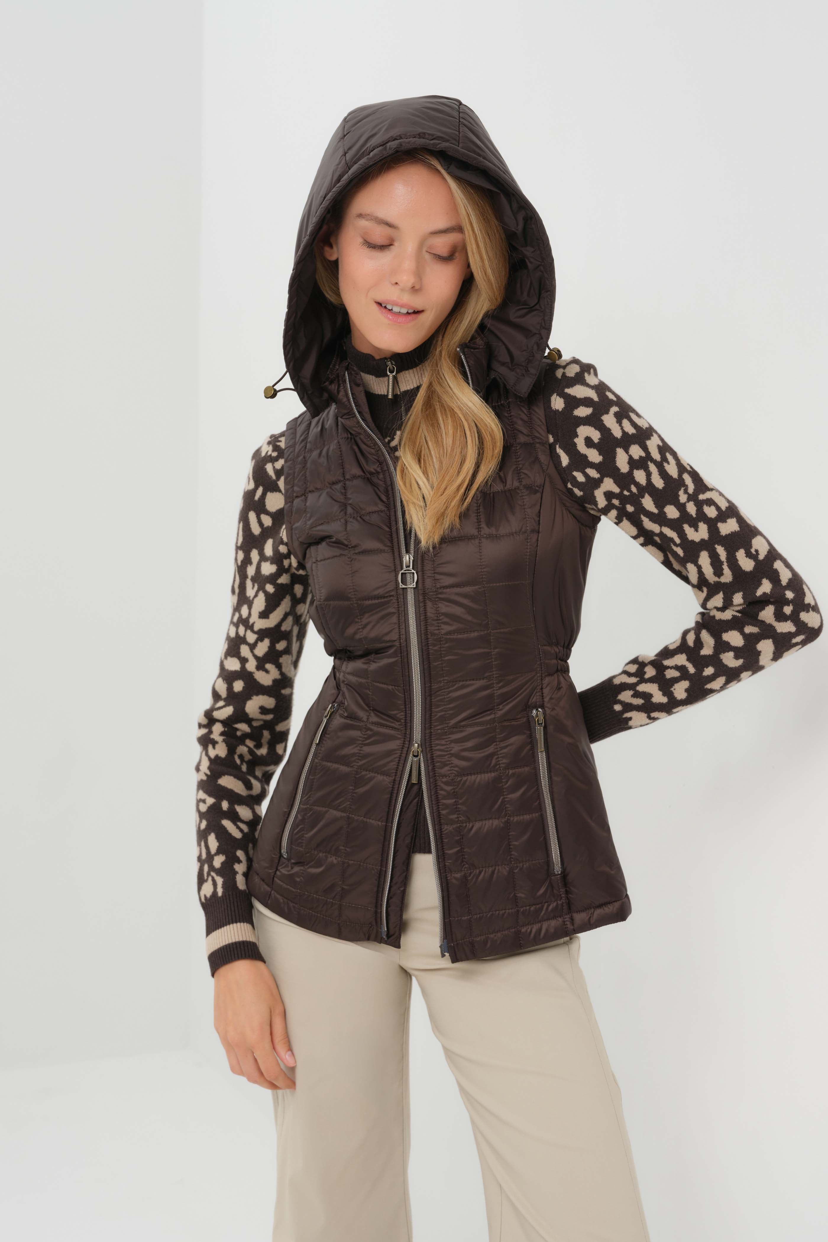 Hooded Montreal Quilted Vest with Removable Hood