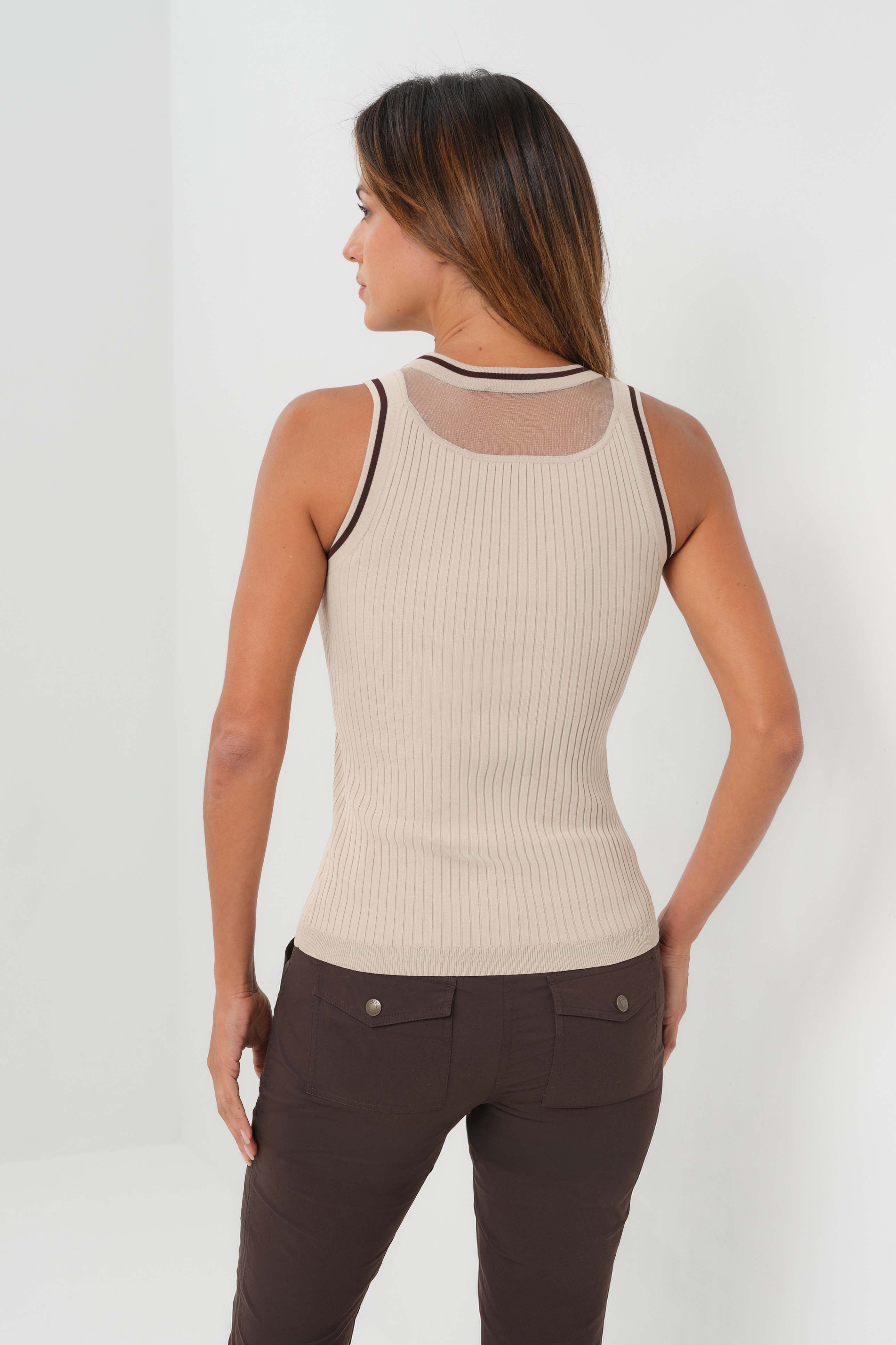Gio Mixed-Stitch Rib Sweater Top