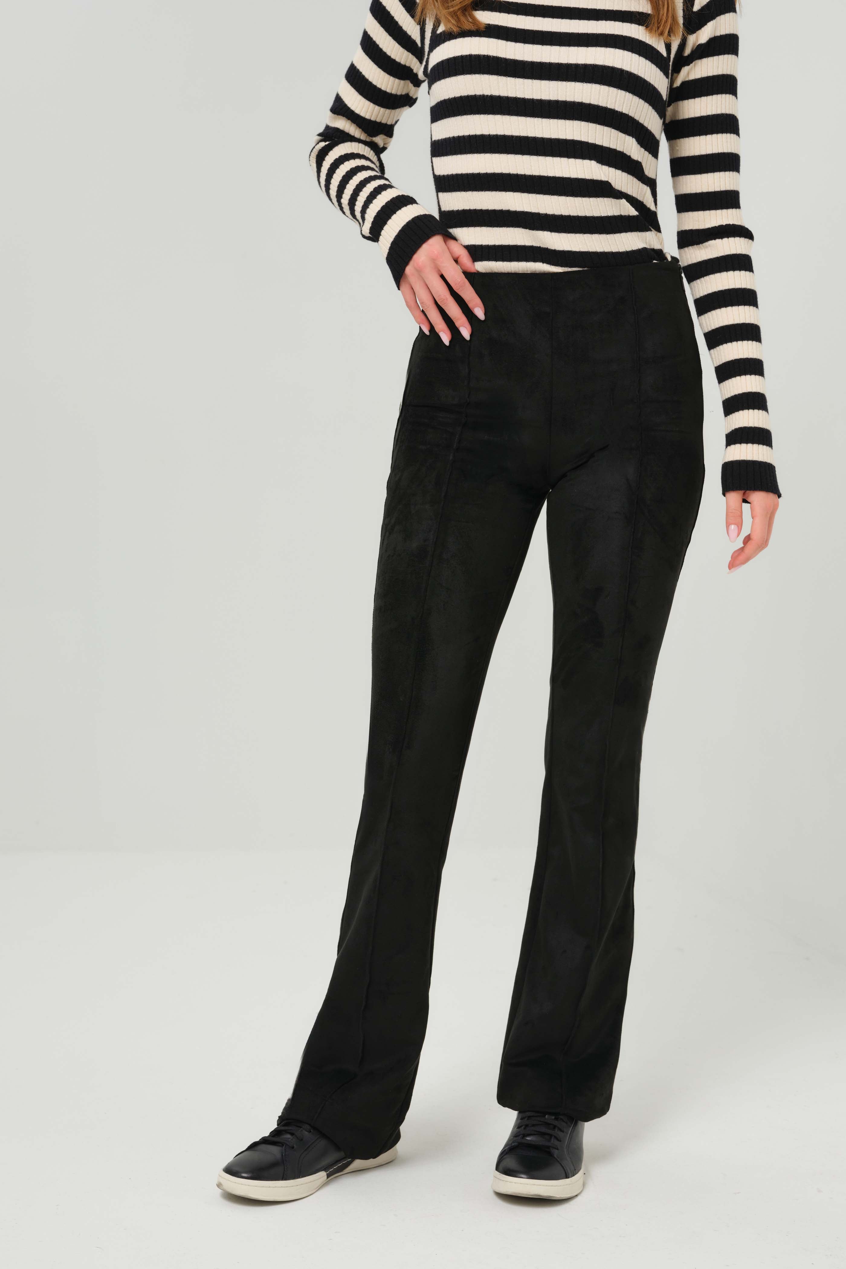 Becca Faux Suede Pintuck Flare Pant