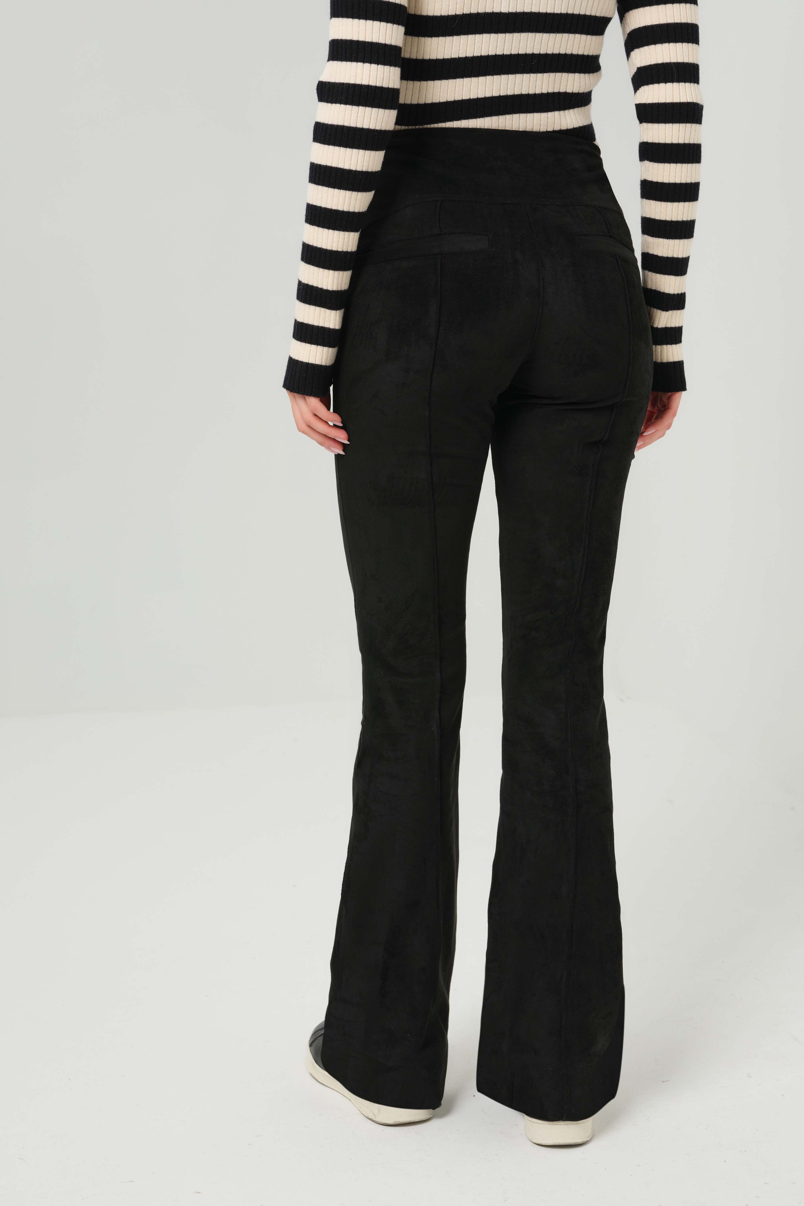 Becca Faux Suede Pintuck Flare Pant