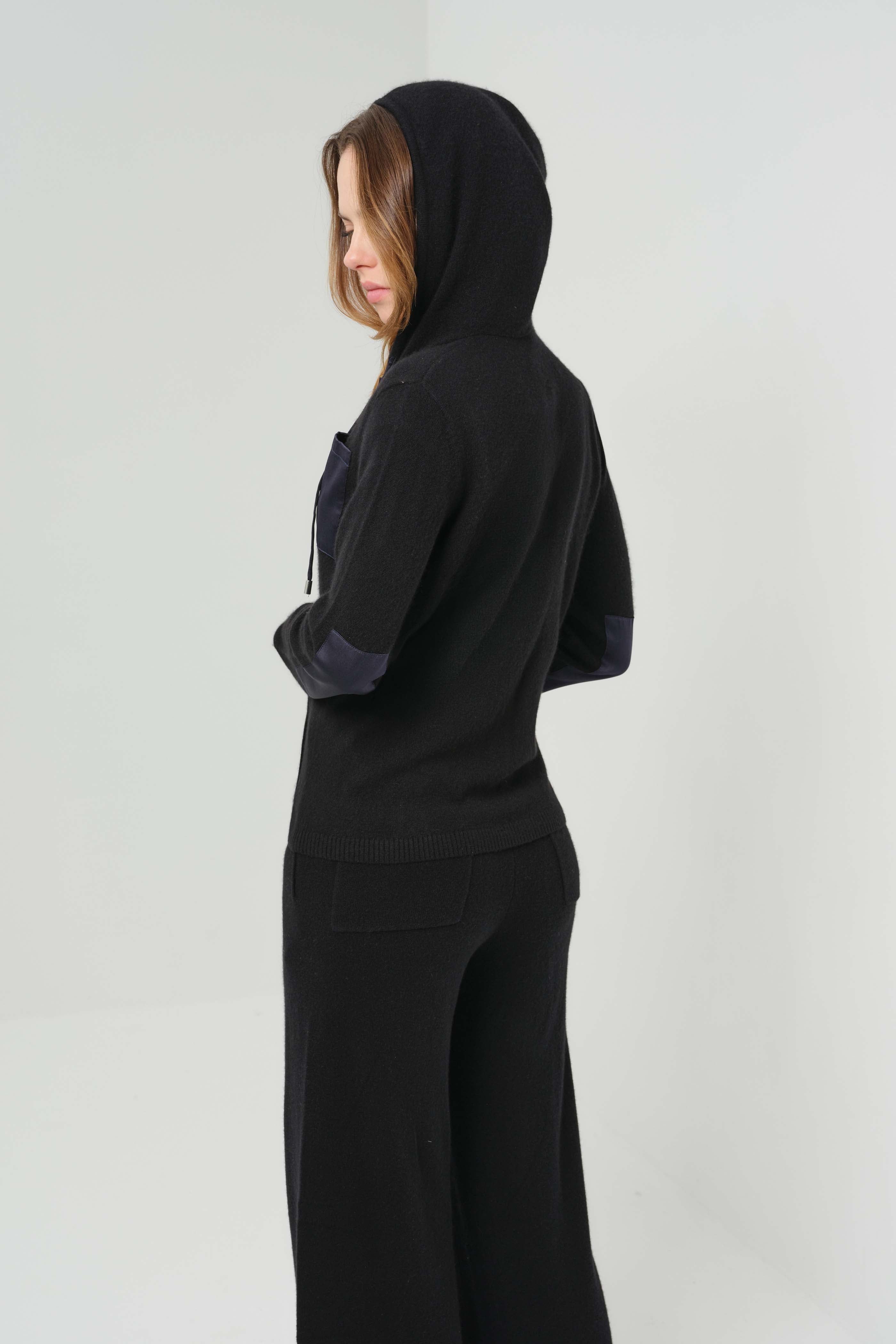 Traveler Cashmere Zip Front Lounge Hoodie