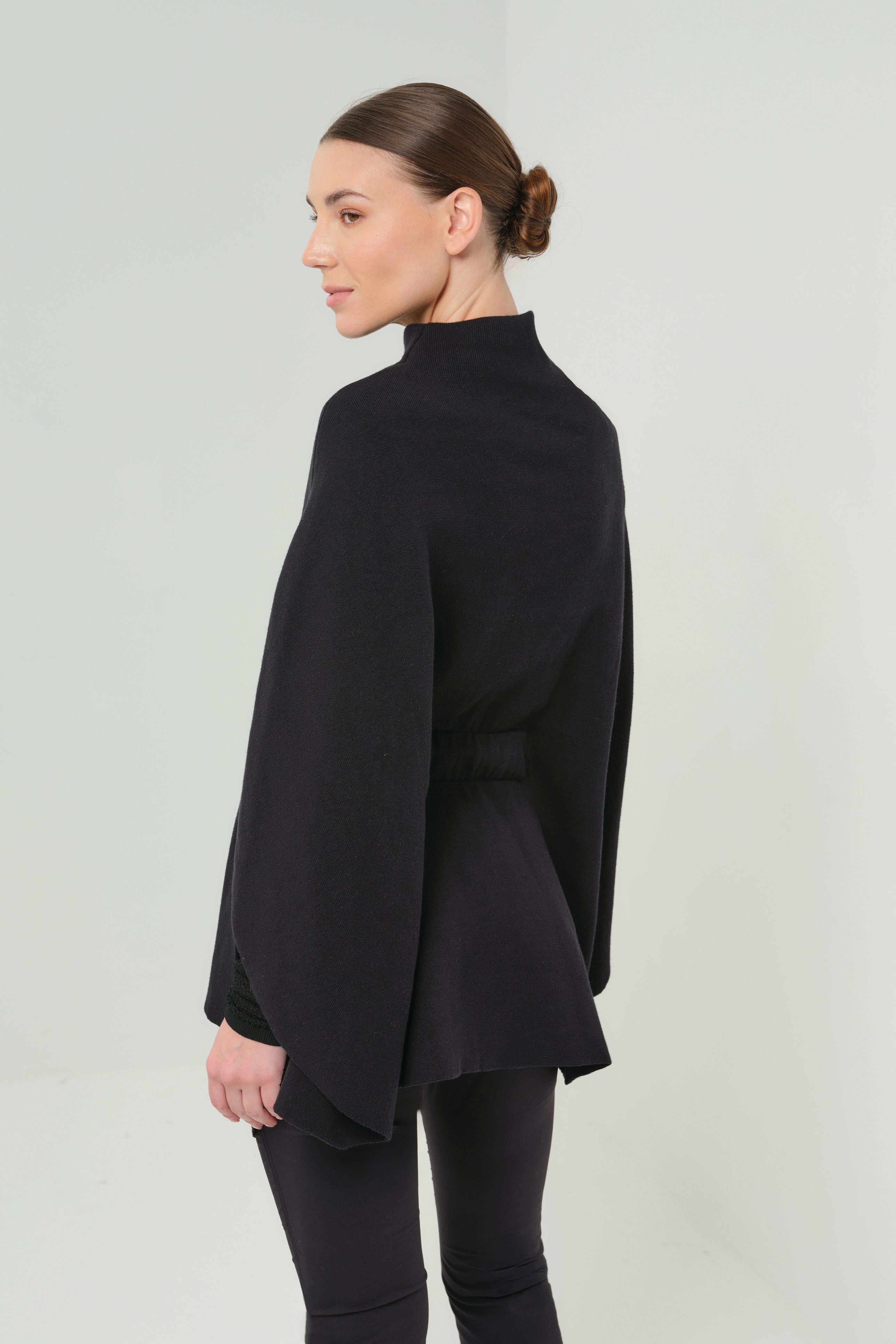 Kai Belted Funnel-Neck Cape