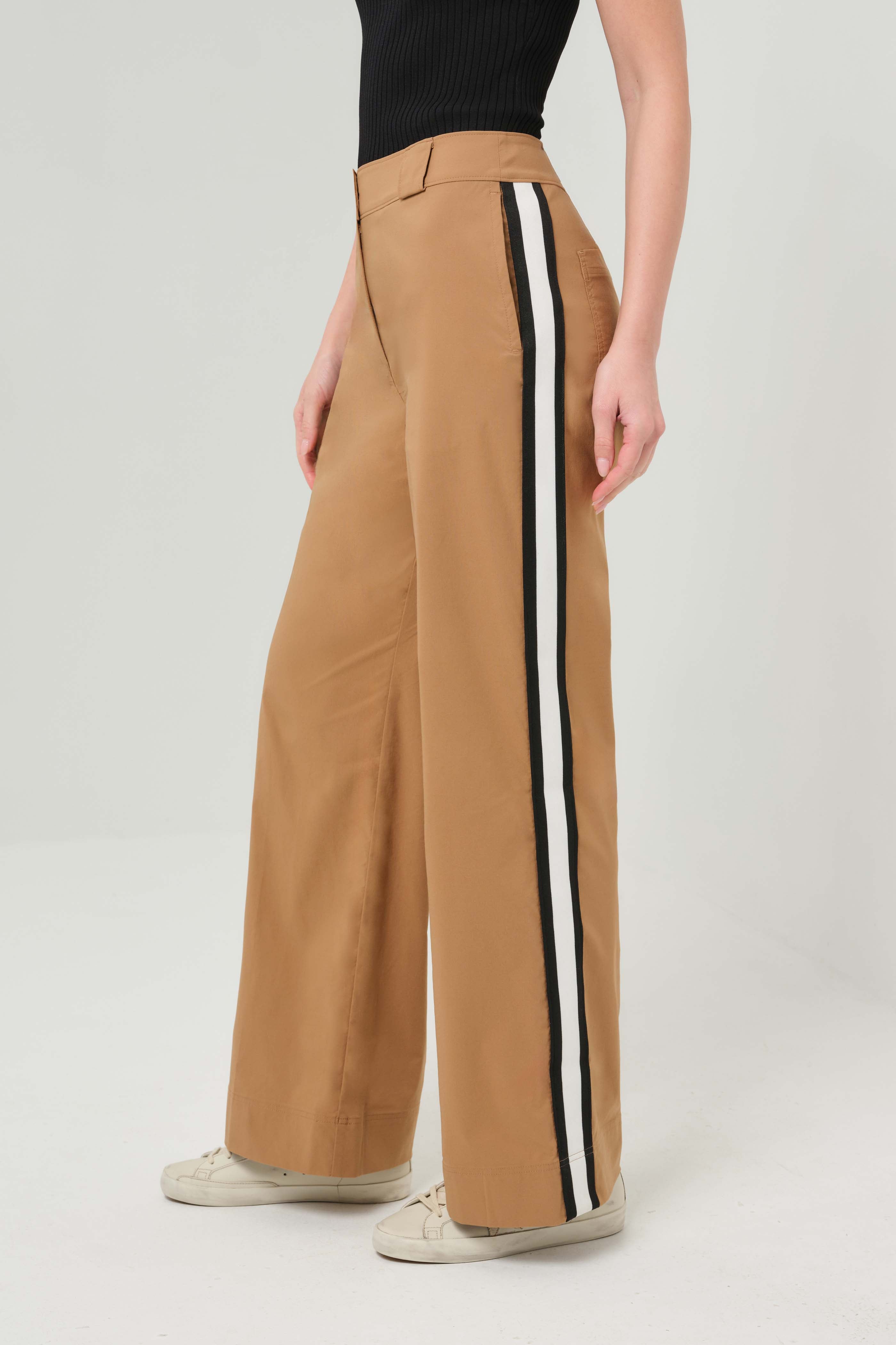 Phillipa Sport Relaxed Wide Leg Trouser with Side Stripe