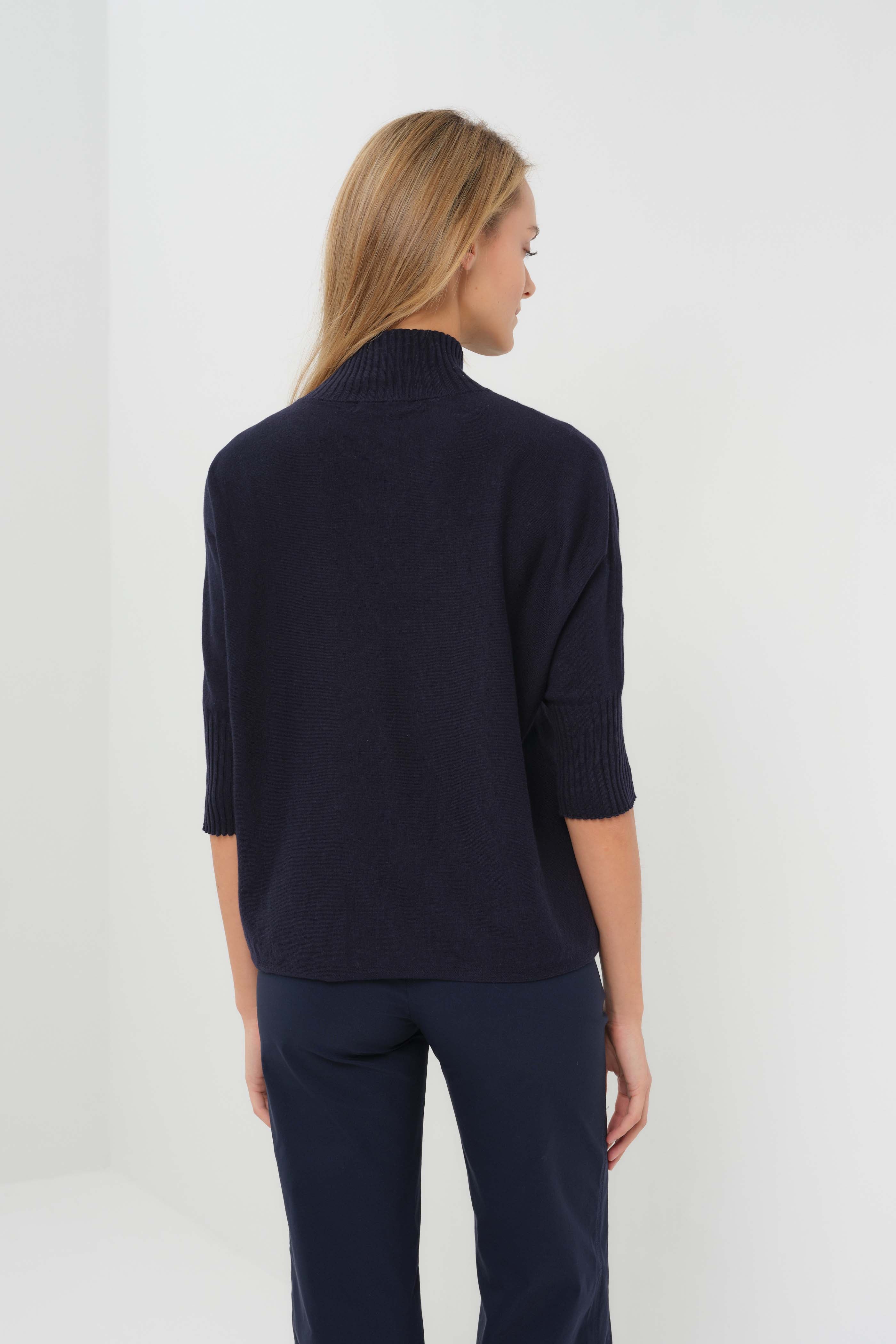 Lucely 1/4 Zip Elbowsleeve Mock Neck Sweater