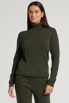 ARMY GREEN || Emily Cashmere Turtleneck Sweater