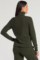 ARMY GREEN || Emily Cashmere Turtleneck Sweater