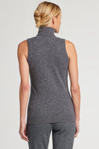 Charcoal || Nicolette Cashmere Mock Neck Sleeveless Top