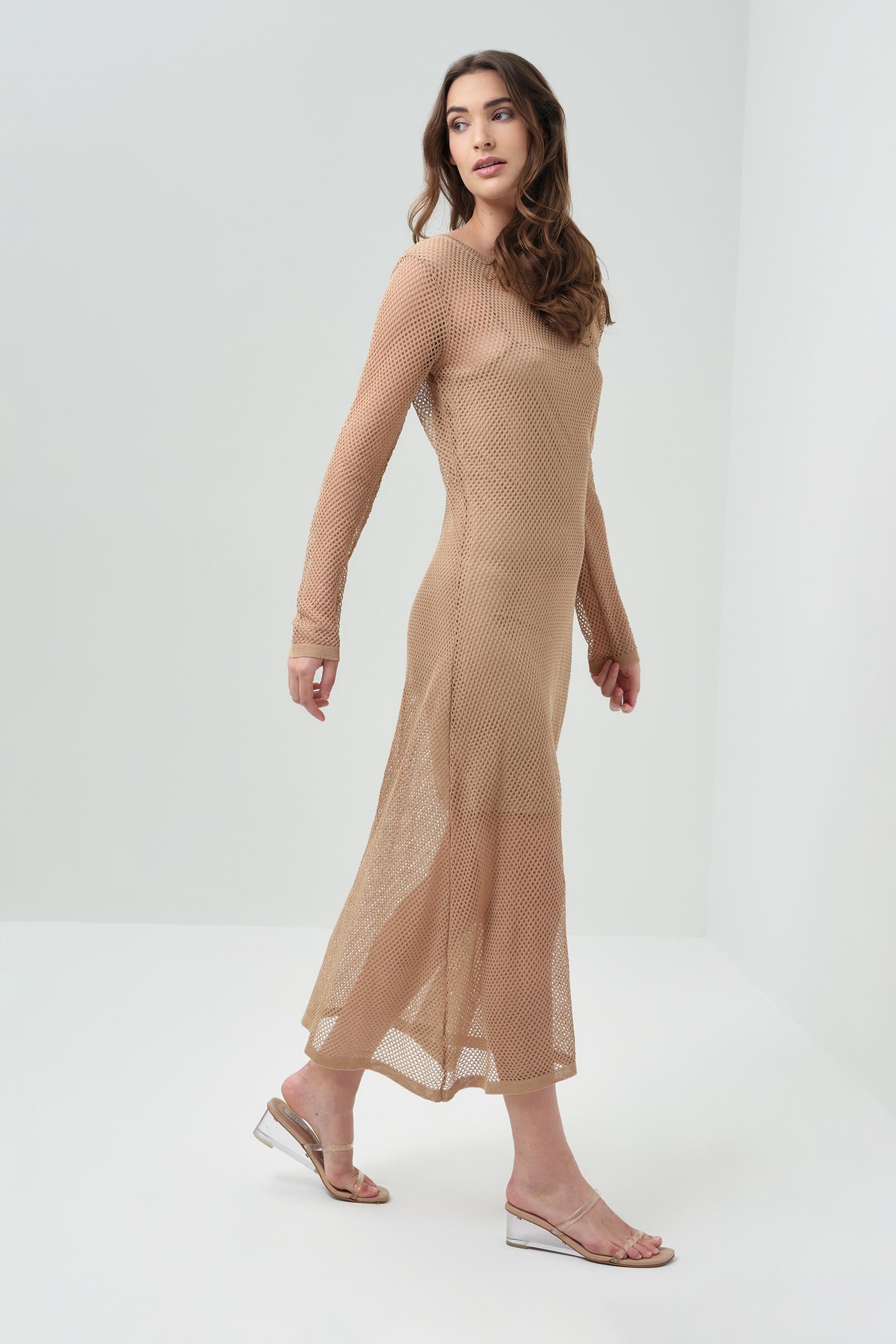 open knit dress Ava Maxi Wedding Velvet Dress Ladies SEASON:Autumn wearing a size S.Style Color:sliver nude