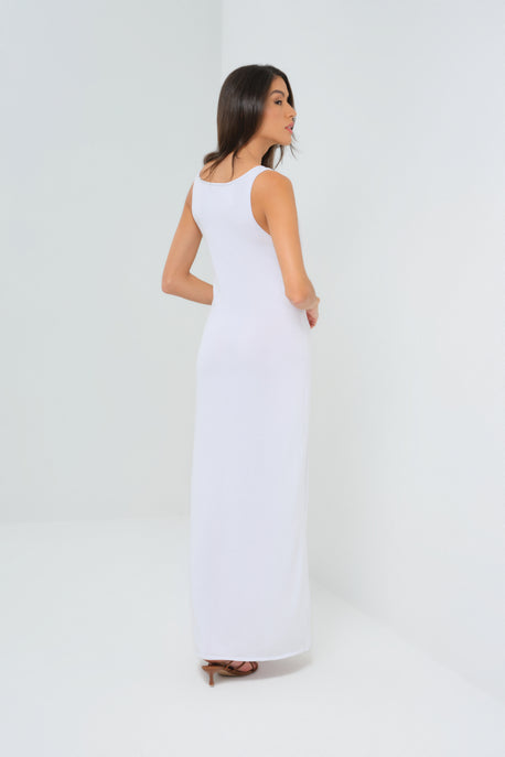 Robe longue en maille Milo avec boutons sur le devant