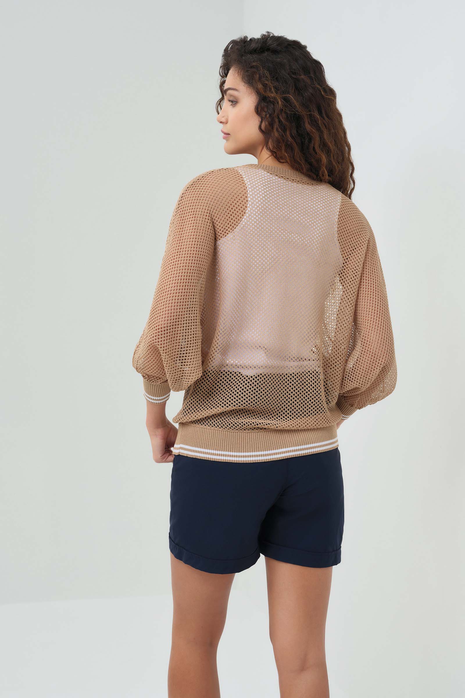 Veste zippée à manches 3/4 en tricot Elora