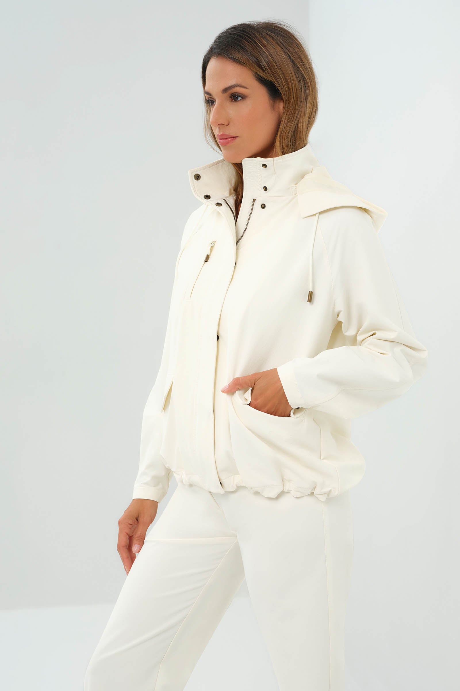 Chaqueta utilitaria de nailon elástico resistente al agua Tierra