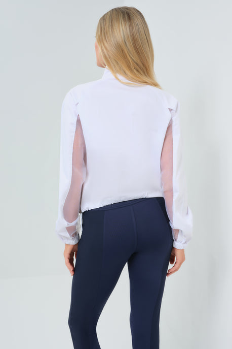 Veste en popeline et organza extensible Crystal