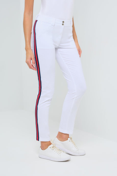 Pantalon skinny en coton performant à rayures McCall