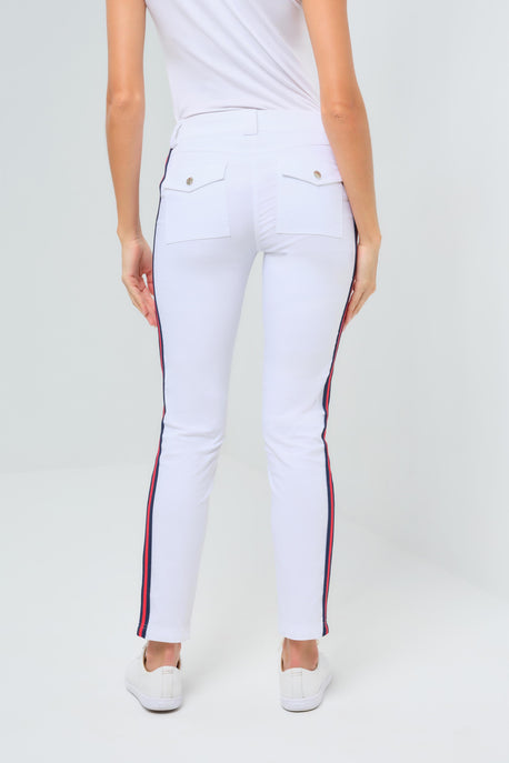 Pantalon skinny en coton performant à rayures McCall