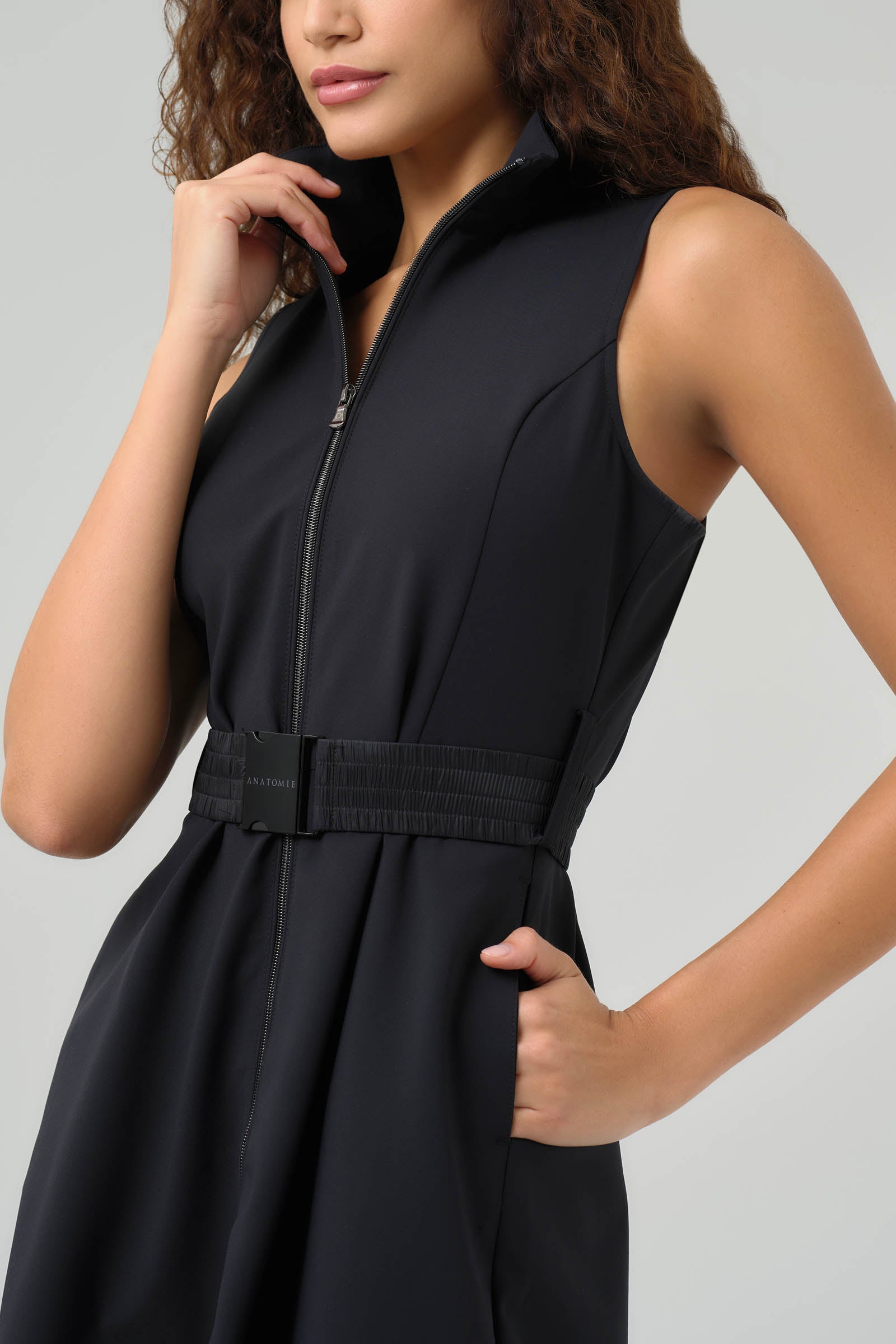 Katana Performance Belted Sleeveless Dress | Timeless