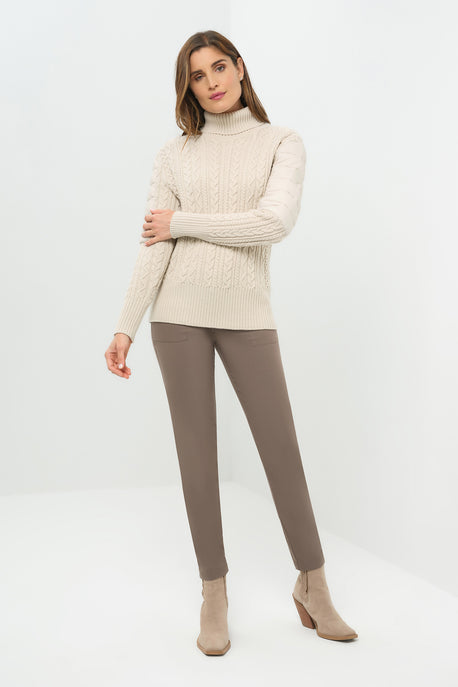 Pull Eloisa en maille torsadée et nylon rembourré
