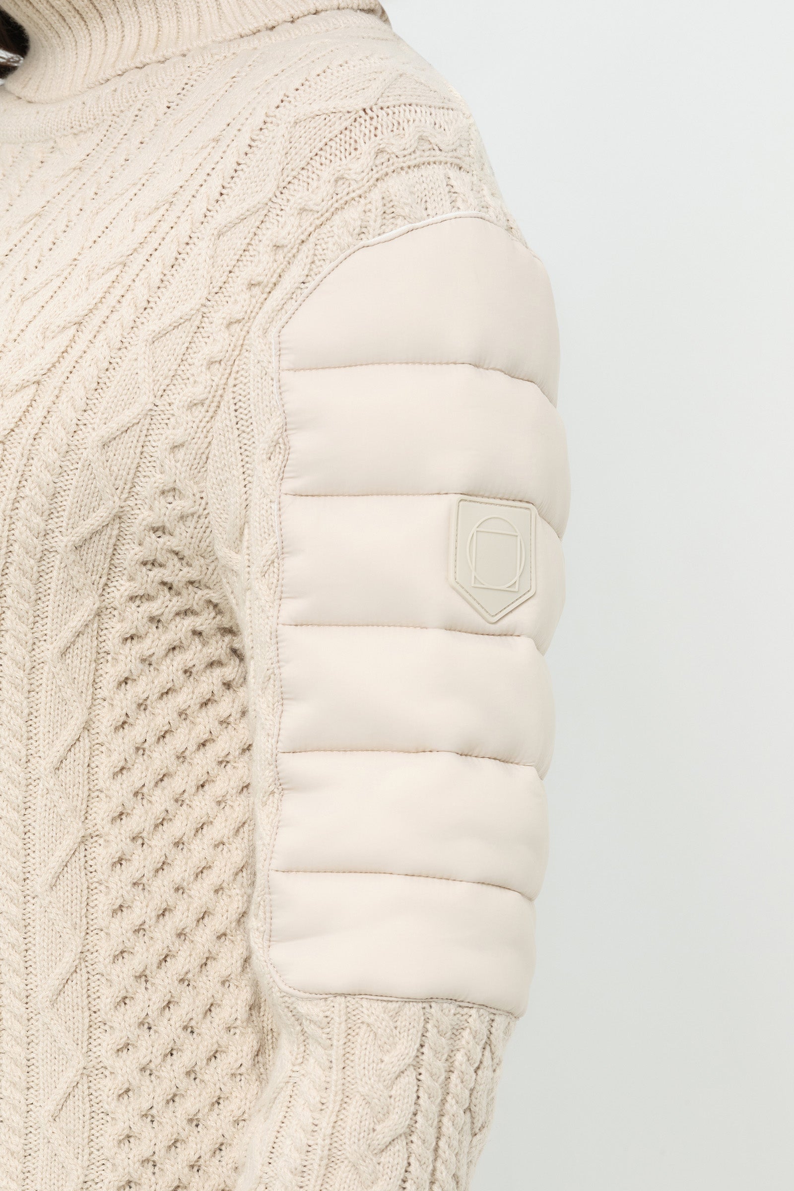 Eloisa Cableknit and Nylon Padded Sweater