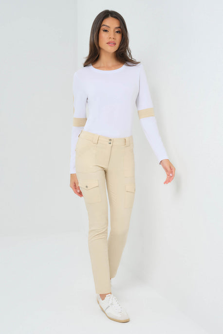 Pantalon cargo skinny Kate en pierre