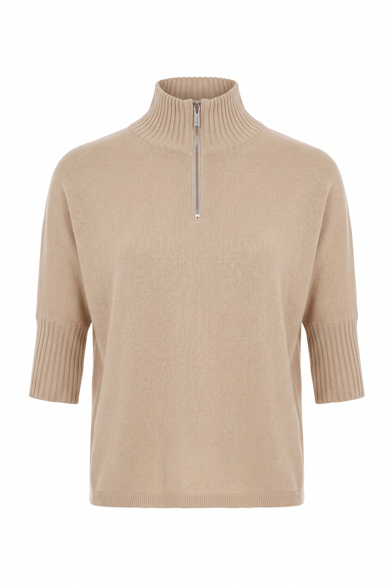 Lucely 1/4 Zip Elbowsleeve Mock Neck Sweater