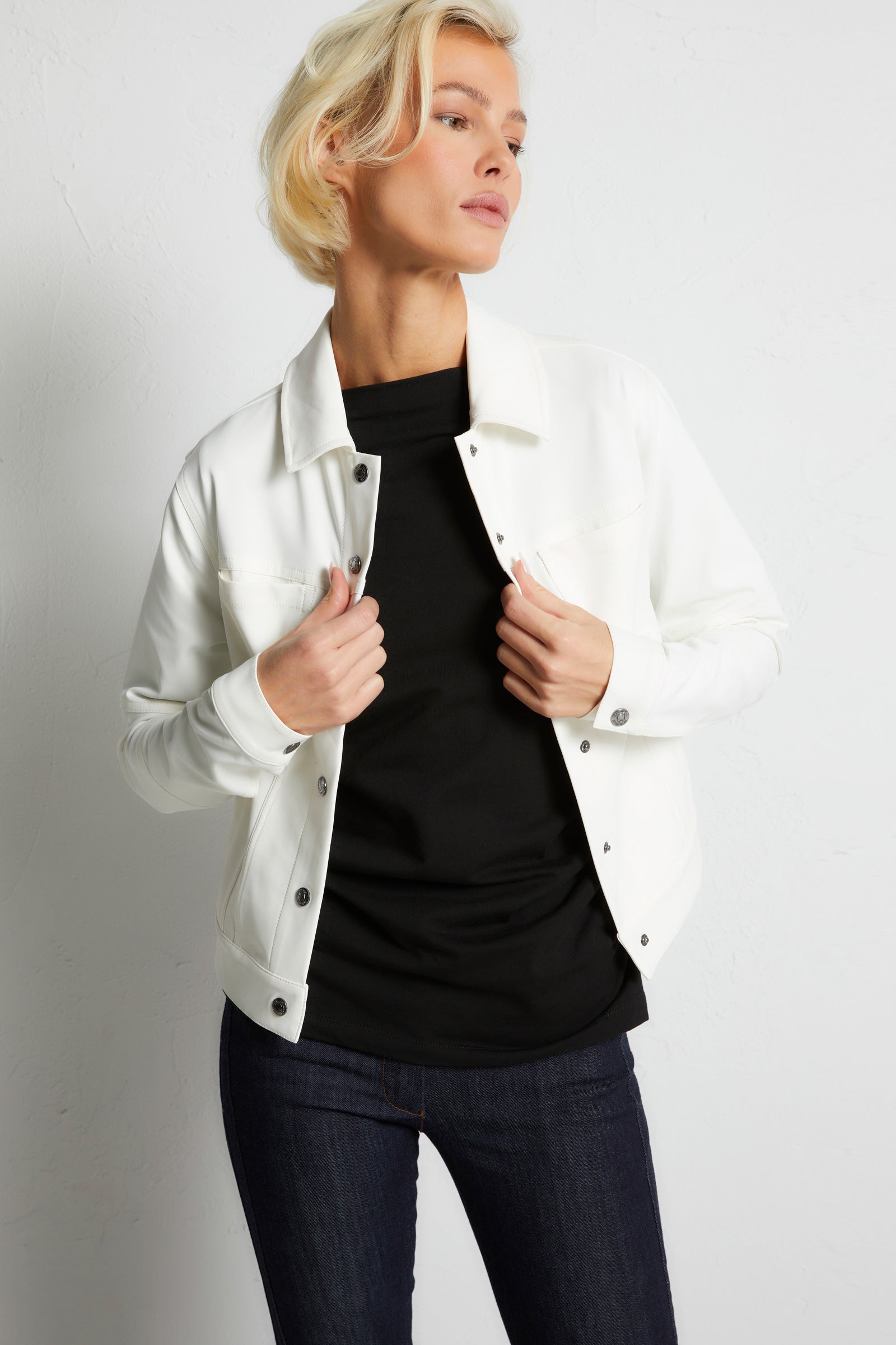 White twill outlet jacket