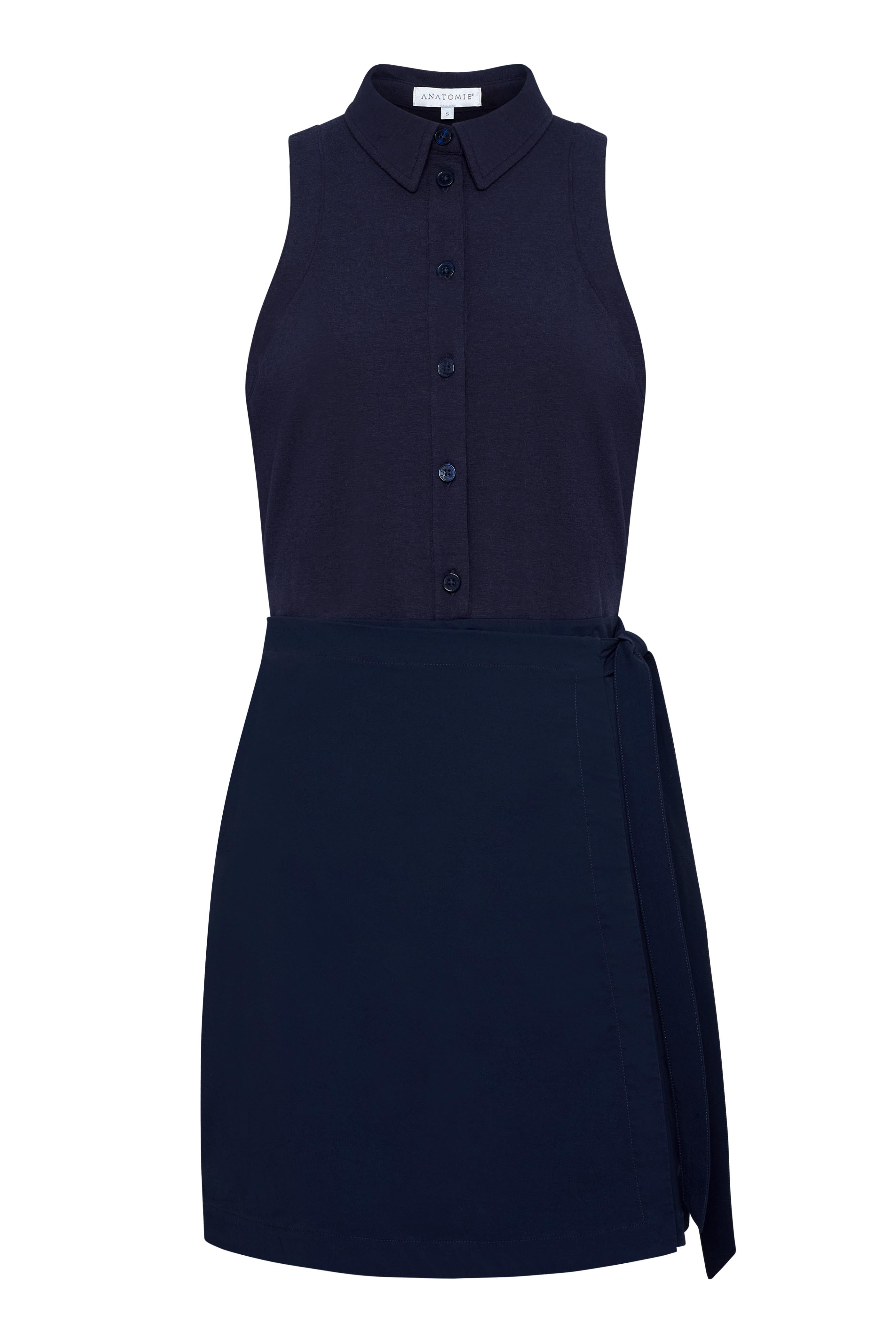Robe portefeuille sans manches Milana à col boutonné