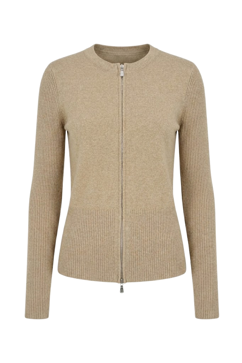 Sky Zip-front Sweater Jacket