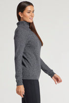 Charcoal || Emily Cashmere Turtleneck Sweater