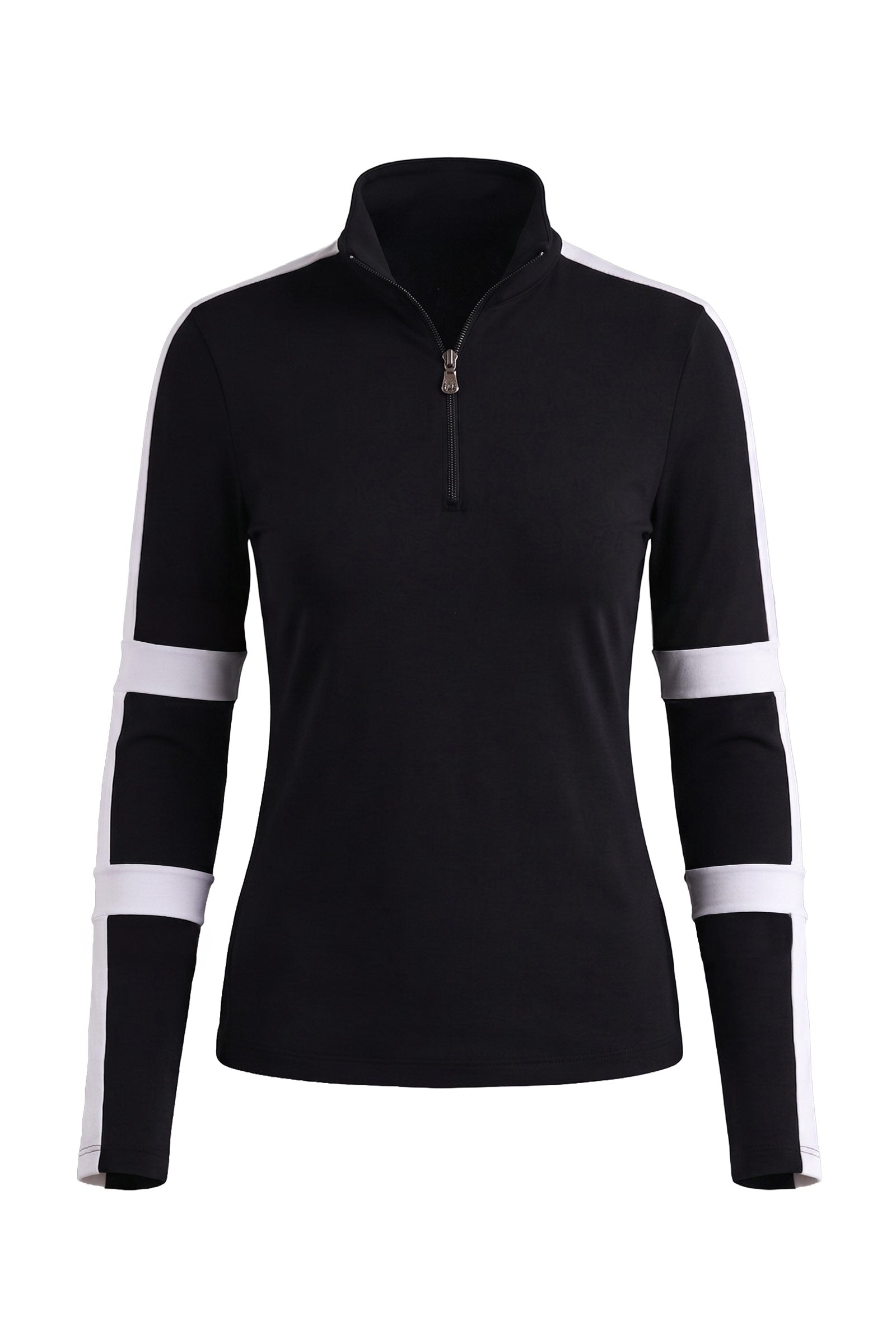 Stacey Sport Striped Zip-Up Top