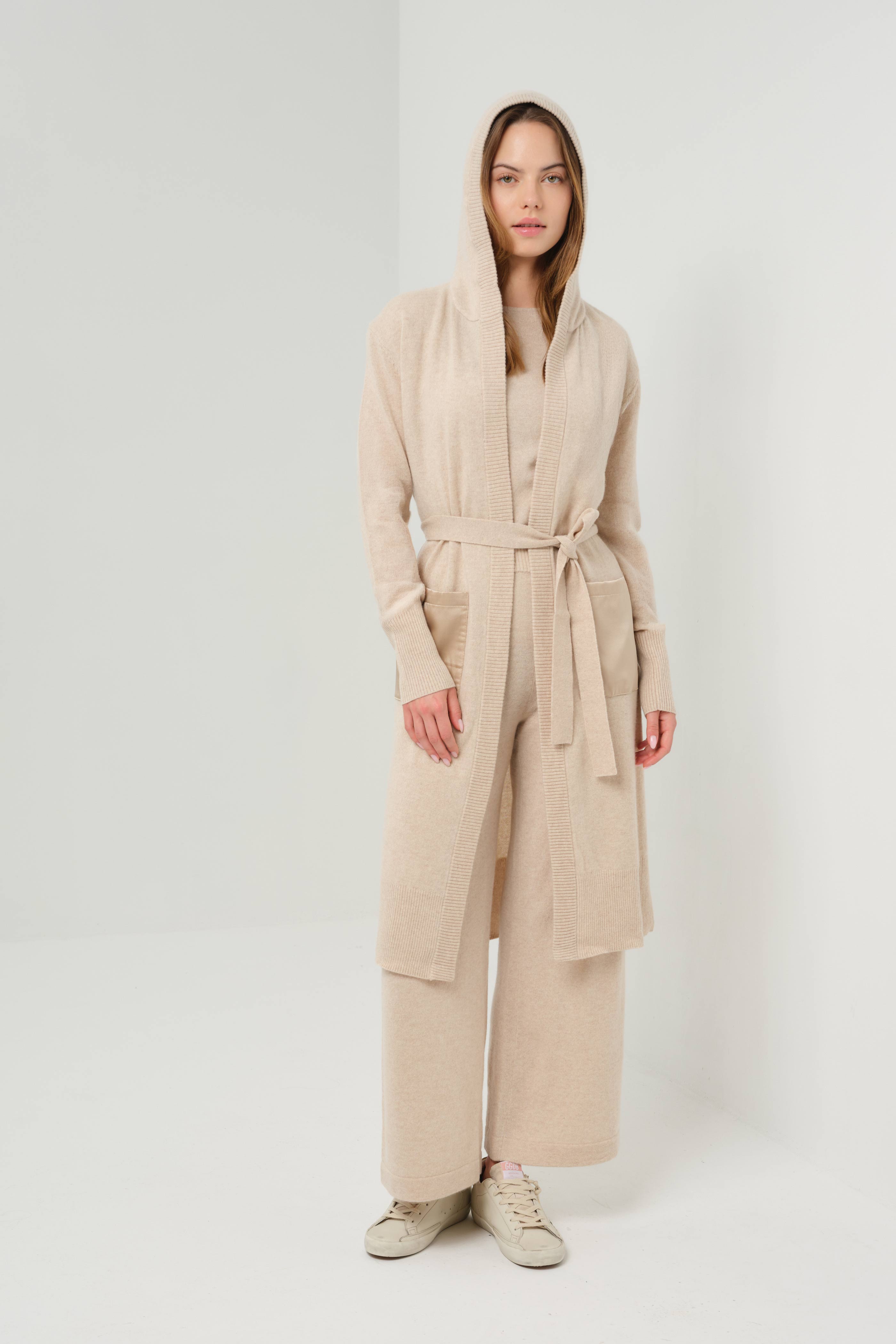 Traveler Cashmere Hooded Lounge Cardigan
