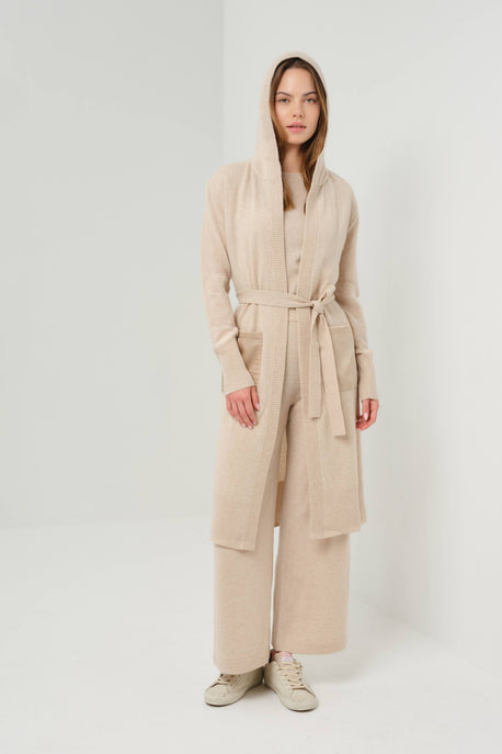Traveler Cashmere Hooded Lounge Cardigan