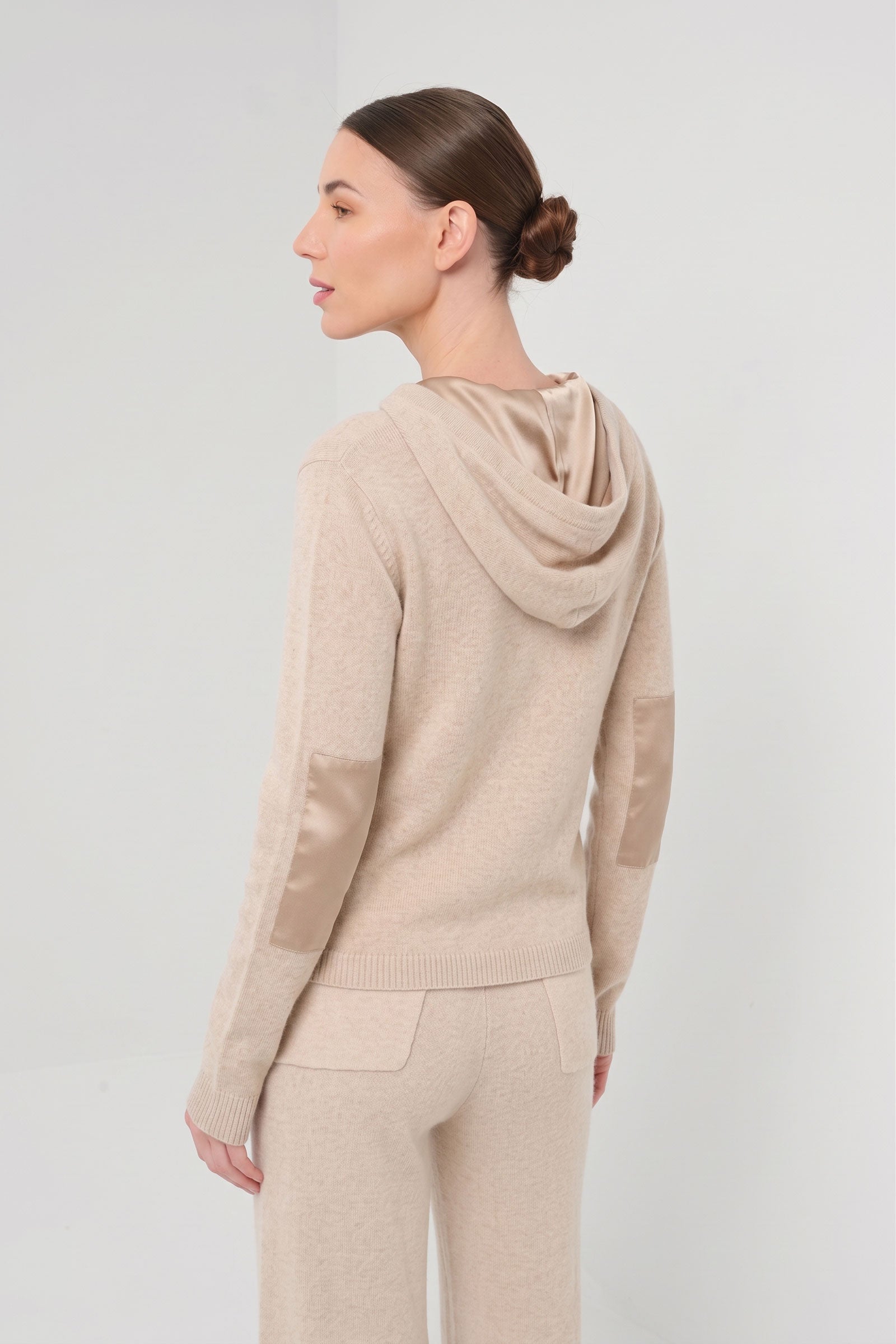 Traveler Cashmere Zip Front Lounge Hoodie